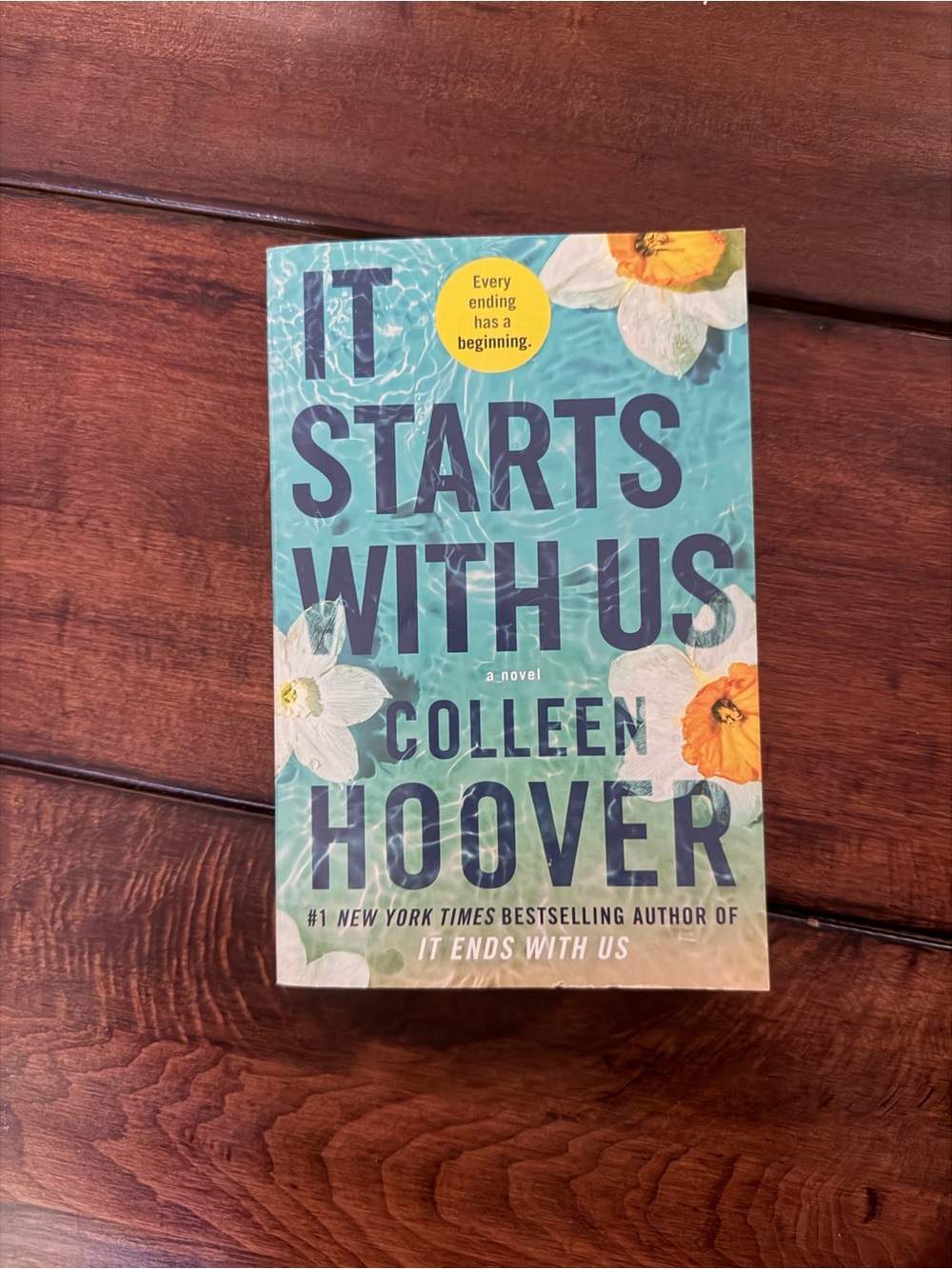 Amazon Paperback - Teal Watercover with White & Orange Flowers